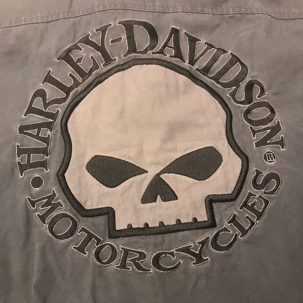 Harley Davidson sleeveless button down grey XXL